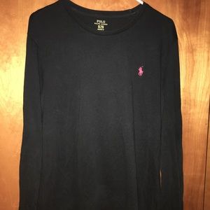 long sleeve black polo shirt